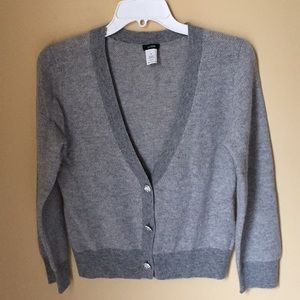 J Crew Crystal Button Bird’s Eye Cardigan